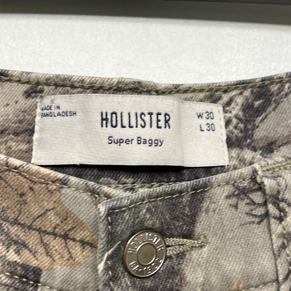 Hollister Super Baggy Camo Pants Mens 30 Outdoor Gorpcore GranolaCore Street Y2K - Picture 5 of 8